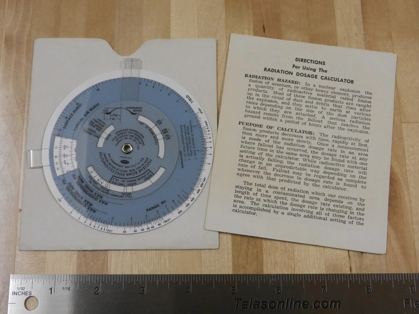 Civil Defense radiation dosage calculator