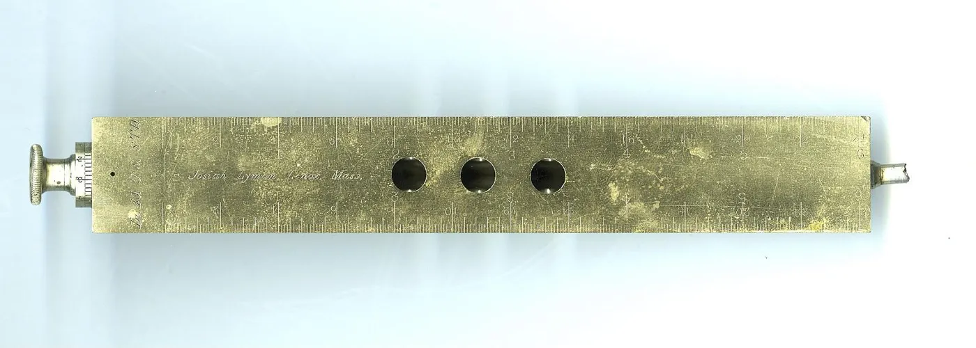 Patent Model for Triangular Drafting Scale Invented by Josiah Lyman